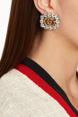 Gucci crystal double g earrings shop