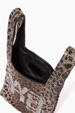 Buy Alexander Wang Brown Wangloc Rhinestone Mesh Mini Shopper Bag For Women Online Ounass Bahrain