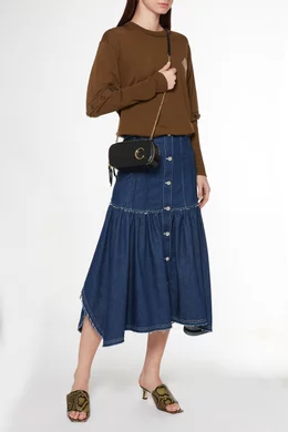 Buy Chloe Black C Logo Leather Vanity Bag For Women Online Ounass Bahrain