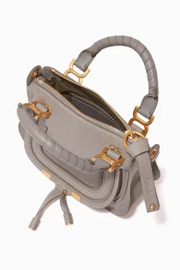 Buy Chloe Grey Mini Marcie Bag in Grained Calfskin For Women Online Ounass Bahrain