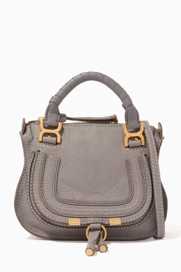 Buy Chloe Grey Mini Marcie Bag in Grained Calfskin For Women Online Ounass Bahrain