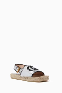 Buy Gucci Silver Metallic Leather Espadrille Sandals For Women Online Ounass Bahrain