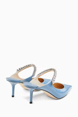 Buy Jimmy Choo Blue Bing 65 Mules in Patent-leather For Women