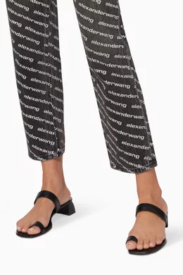 Alexa black gingham slide sandals sales