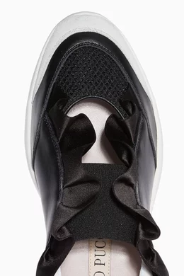 Buy Emilio Pucci Black Jungle Joy Ruffled Leather Sneakers For Women Online Ounass Bahrain
