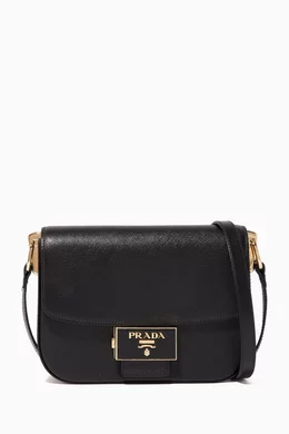 Buy Prada Black Ensemble Saffiano Leather Shoulder Bag For Women Online Ounass Bahrain
