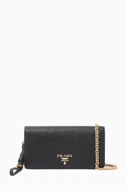 Prada mini wallet on chain clearance