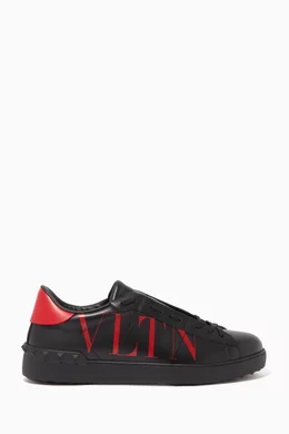 Buy Valentino Garavani Black Valentino Garavani VLTN Print Open Sneakers For Men Online Ounass Bahrain