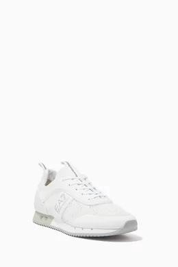 Buy Emporio Armani White EA7 Sneakers in Mesh Faux Leather For Men Online Ounass Bahrain