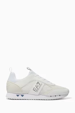 Buy Emporio Armani White EA7 Sneakers in Mesh Faux Leather For Men Online Ounass Bahrain