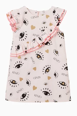 Buy KENZO KIDS Pink Kenzo Party Multi Eye Dress For Girls Online Ounass Bahrain