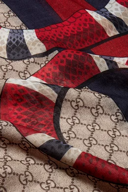 Web and kingsnake print gg silk scarf online
