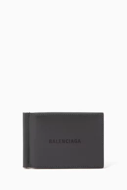 Buy Balenciaga Grey Leather Money Clip Wallet For Men Online Ounass Bahrain