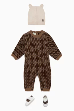 Buy Fendi Neutral Bear Ears Baby Hat For Baby Boys Online Ounass Bahrain