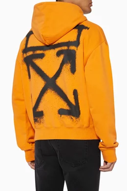 Buy Off White Orange Spray Paint Logo Hoodie For Men Online Ounass Bahrain