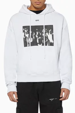 Buy Off White White Spray Paint Logo Hoodie For Men Online Ounass Bahrain