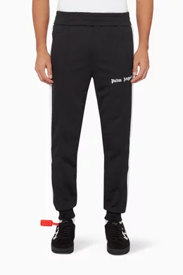 Buy Palm Angels Black Cuffed Logo Track Pants For Men Online Ounass Bahrain