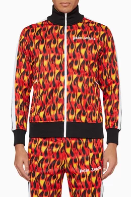 Buy Palm Angels Red Burning Striped Track Jacket For Men Online Ounass Bahrain