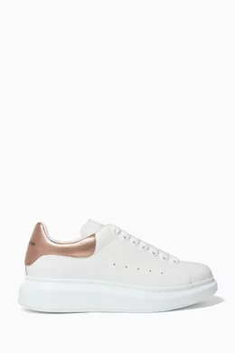 Buy Alexander McQueen Rose Gold Oversized Leather Sneakers For Women Online Ounass Bahrain