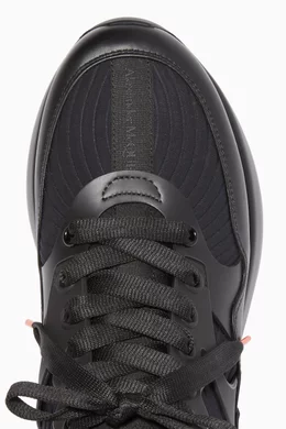 Buy Alexander McQueen Black Oversized Runner Sneakers For Men Online Ounass Bahrain