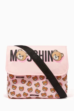 Buy Moschino Pink Moschino Bear Logo Diaper Bag For Kids Online Ounass Bahrain