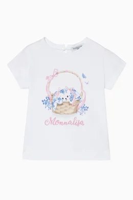 Buy Monnalisa White Printed T-Shirt For Baby Girls Online Ounass