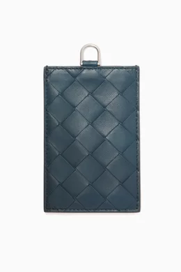 Buy Bottega Veneta Blue Intrecciato Nappa Luggage Tag Holder For UNISEX Online Ounass Bahrain