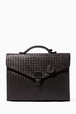 Buy Bottega Veneta Brown Small Intrecciato Nappa Briefcase For Men Online Ounass Bahrain