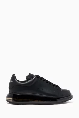 Alexander mcqueen black leather sneakers store