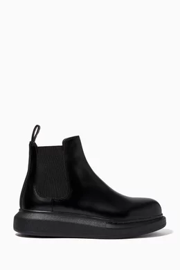 Buy Alexander McQueen Black Hybrid Chelsea Leather Boots For Women Online Ounass Bahrain