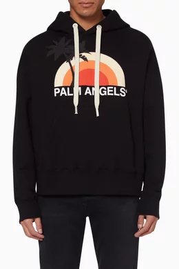Buy Palm Angels Black Sunset Print Hoodie For Men Online Ounass Bahrain