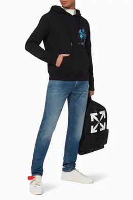 Buy Off White Black Fence Arrow Print Hoodie For Men Online Ounass Bahrain