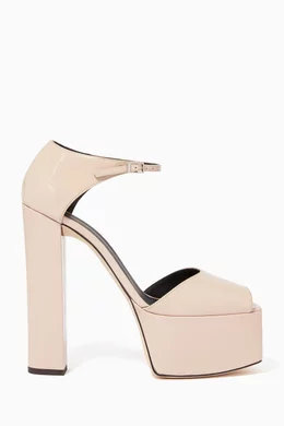 Buy Giuseppe Zanotti Neutral Bebe Leather Platform Sandals For Women Online Ounass Bahrain