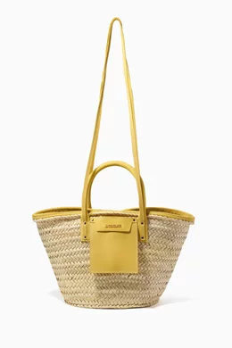 Buy Jacquemus Yellow Le Panier Soleil Raffia Bag For Women Online Ounass Bahrain