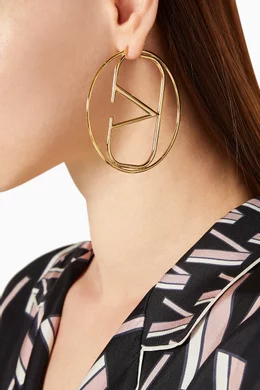 Valentino logo hoop earrings discount