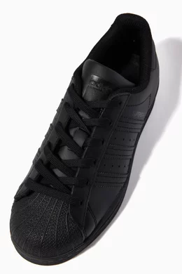 Buy adidas Black Superstar Leather Sneakers For Boys Online Ounass Bahrain
