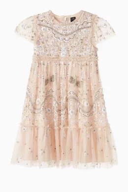 Buy Needle Thread Pink Dragonfly Garden Embellished Dress For Girls Online Ounass Bahrain