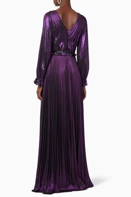 Marchesa notte pleated metallic gown store