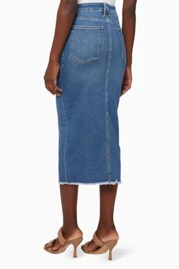 Buy Good American Blue Denim Pencil Skirt For Women Online