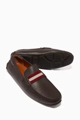 Buy Bally Brown Pearce Leather Driver Shoes For Men Online Ounass Bahrain