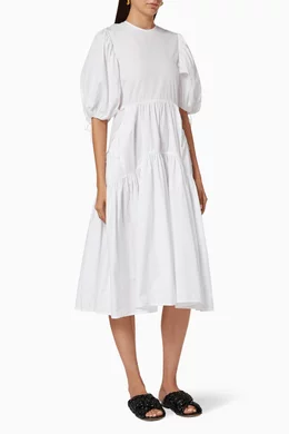 Buy Cecilie Bahnsen White Libby Midi Dress For Women Online 