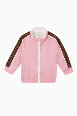 Buy Fendi Pink FF Band Zipped Jacket For Baby Girls Online Ounass Bahrain