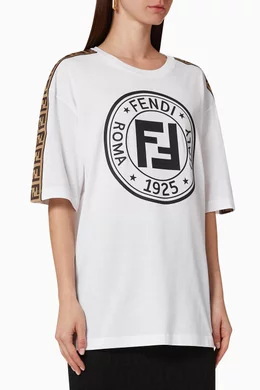 Fendi tape logo t shirt outlet
