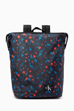 Buy Calvin Klein Black Backpack in Floral Canvas For Girls Online Ounass Bahrain