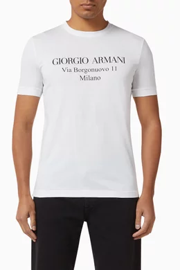 Buy Giorgio Armani White Borgonuovo Cotton T-Shirt For Men Online
