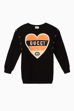 Buy Gucci Black Heart Logo Sweatshirt For Girls Online Ounass Bahrain