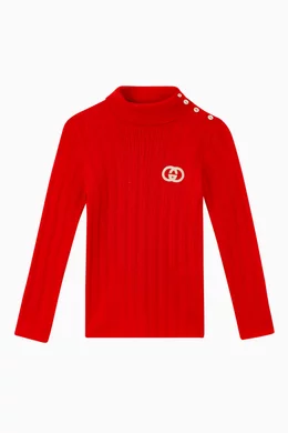 Buy Gucci Orange Interlocking G Wool Turtleneck Sweater For Baby Girls Online Ounass Bahrain