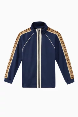 Buy Gucci Blue Technical Jersey Jacket For Boys Online Ounass Bahrain