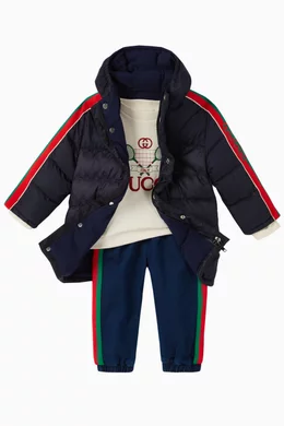 Buy Gucci Blue GG Nylon Down Jacket For Baby Boys Online Ounass Bahrain
