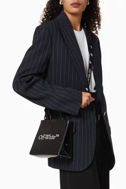 Buy Off White Black Mini Box Bag in Leather For Women Online Ounass Bahrain